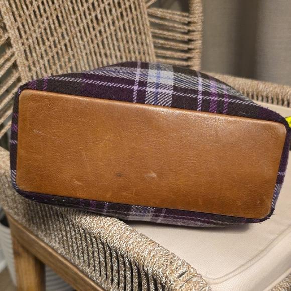 Coach Vintage Plaid Wool Purple Tote - Picture 7 of 7